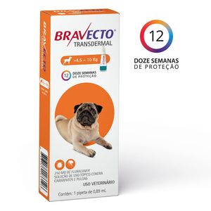Bravecto Cães de 4,5 a 10kg Antipulgas Transdermal Menor preço em Bravecto Cães de 4,5 a 10kg Antipulgas Transdermal