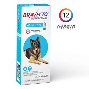 Antipulgas Bravecto Transdermal Cães 20 a 40kg Menor preço em Antipulgas Bravecto Transdermal Cães 20 a 40kg