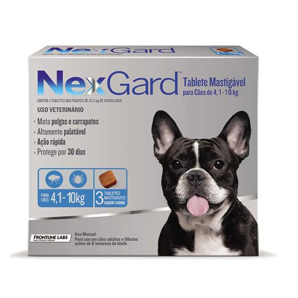 NexGard Antipulgas e Carrapatos de 4,1 a 10kg para Cães