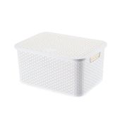 Caixa Organizadora com Tampa Mosaico Arthi Branca