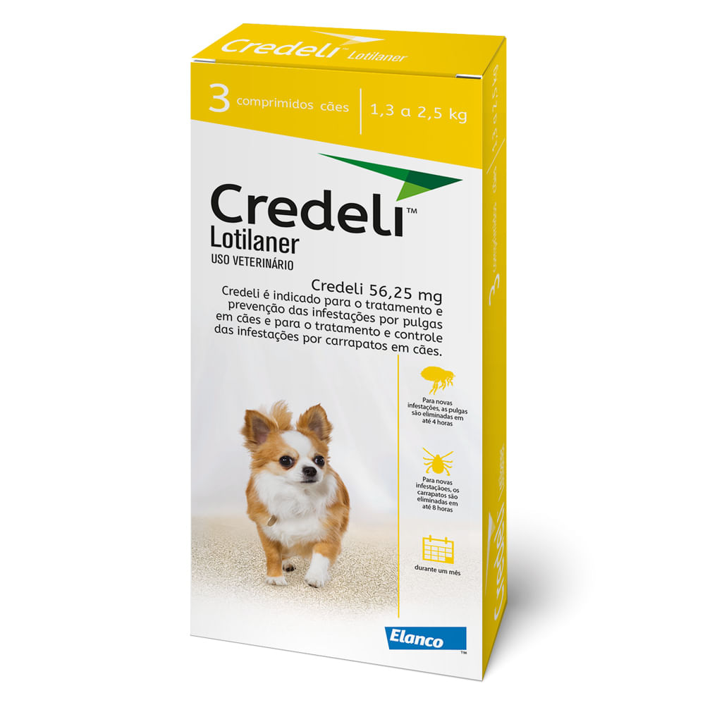 Antipulgas Credeli 56,25mg Cães 1,3 a 2,5 kg