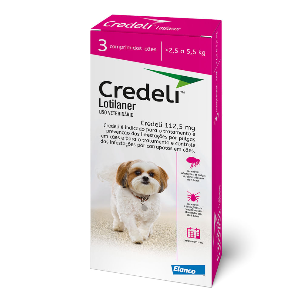 Antipulgas Credeli 112,5mg Cães 2,5 a 5,5kg