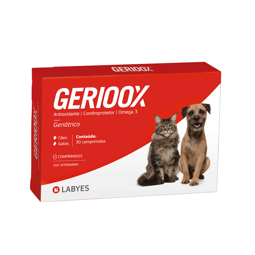 Gerioox Antioxidante Condroprotetor e ômega 3 para Cães e Gatos