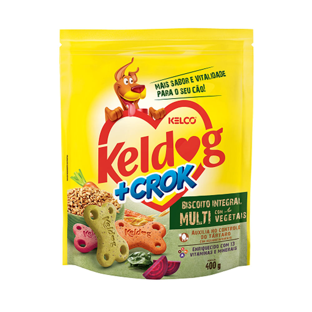 Biscoito Keldog +Crock Integral Multi Com Vegetais Cães Adultos