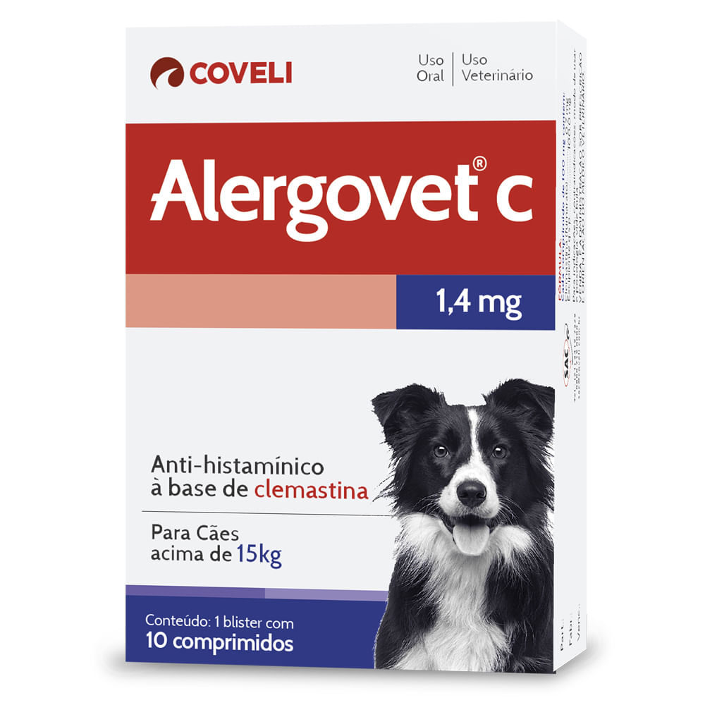 Alergovet: antialérgico para cães acima de 15kg