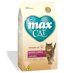 Ração Max Cat Profissional Line Castrado Salmão e Arroz Menor preço em Ração Max Cat Profissional Line Castrado Salmão e Arroz