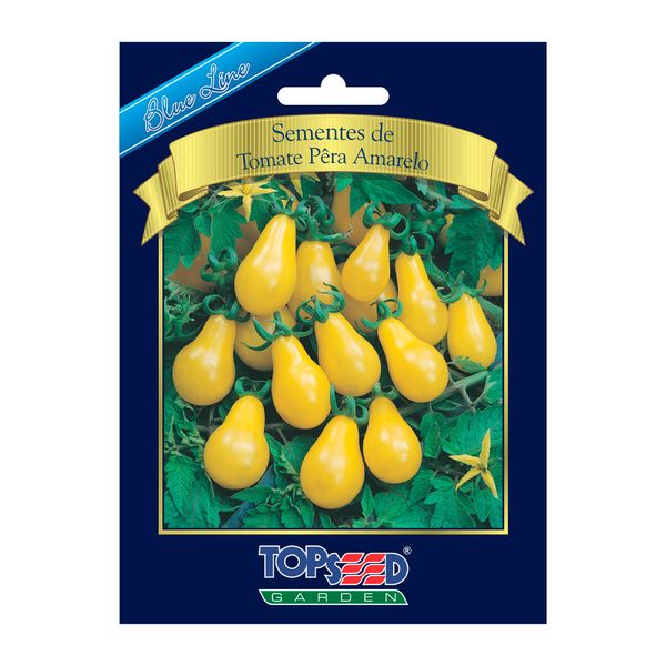 Sementes de Tomate Pêra Amarelo Blue Line Topseed Garden Único