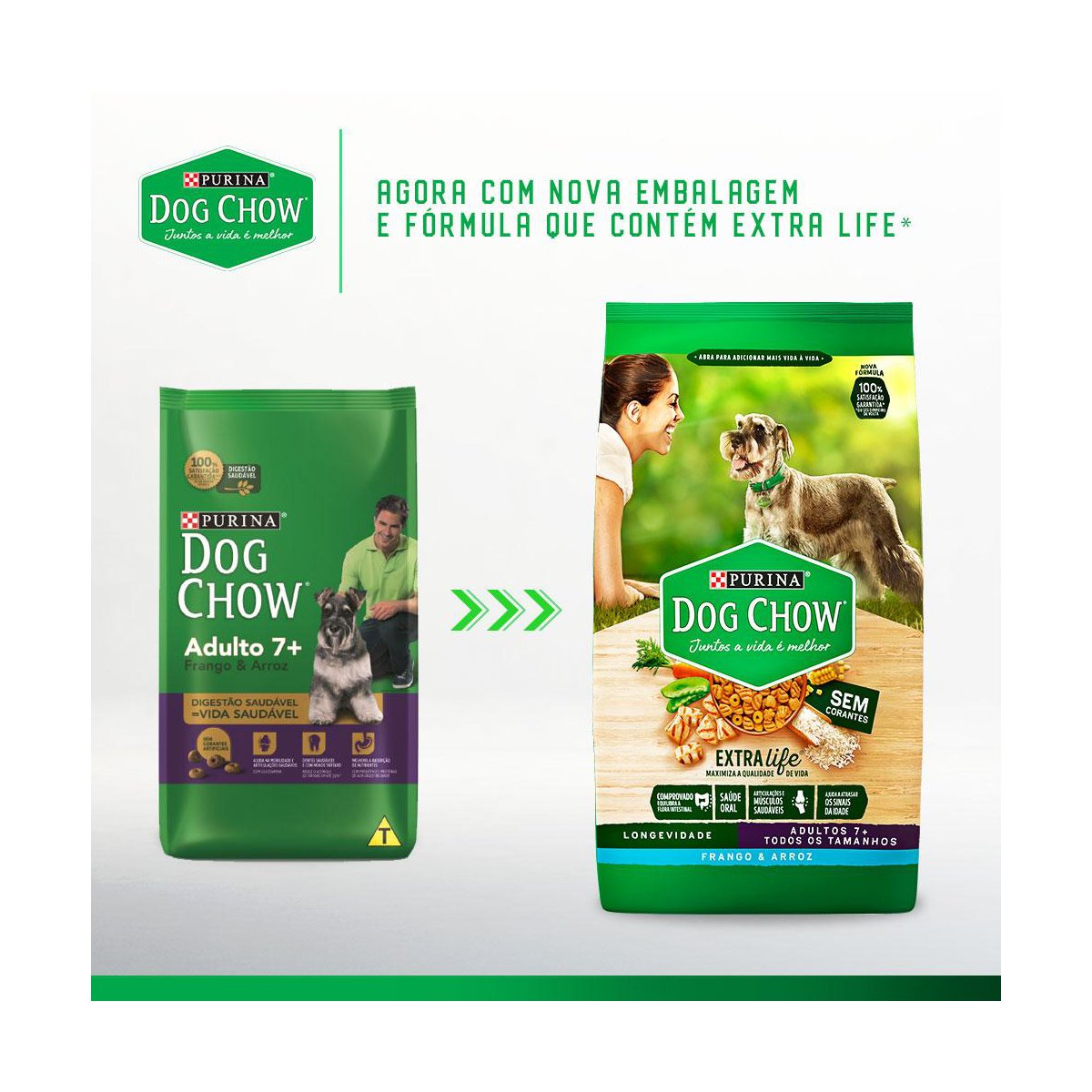Ração Dog Chow Cães Adultos Longevidade 7+ Frango e Arroz - Cobasi Pet Shop