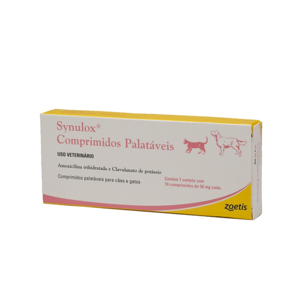 Synulox 50mg Antibiótico para Cães e Gatos