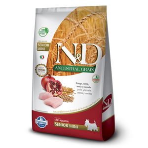 Ração N&D Ancestral Grain Cães Senior Mini Frango