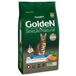 Ração Golden Seleção Natural Gatos Castrados Frango com Abóbora e Alecrim