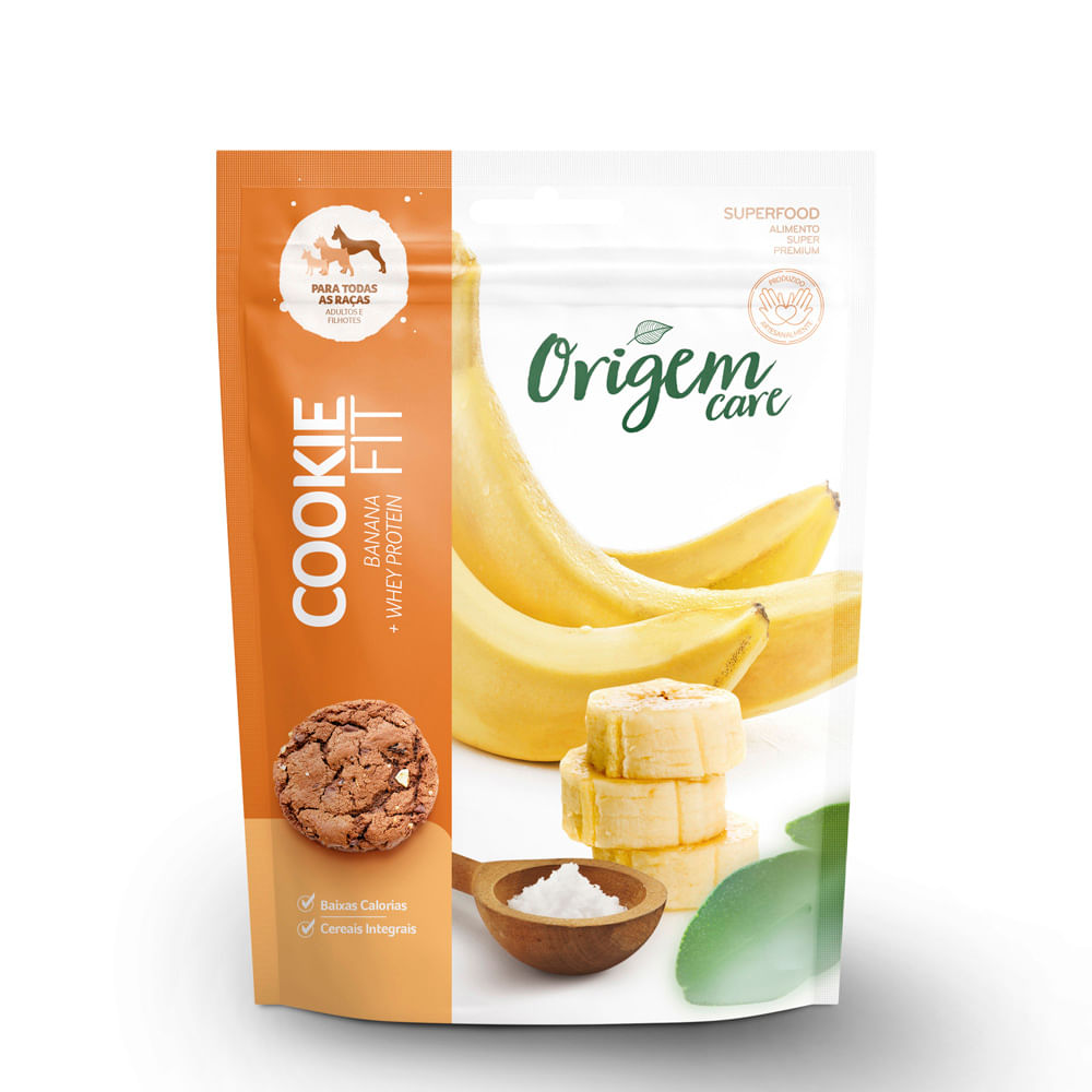 Petisco Cookie Cães Origem Natural Fit com Banana