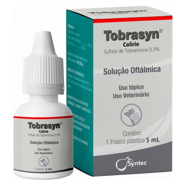 Tobrasyn Colírio Solução Oftálmica para Cães e Gatos 5 ml