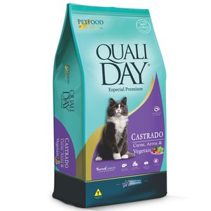 Ração Qualiday Gatos Adultos Castrados Carne