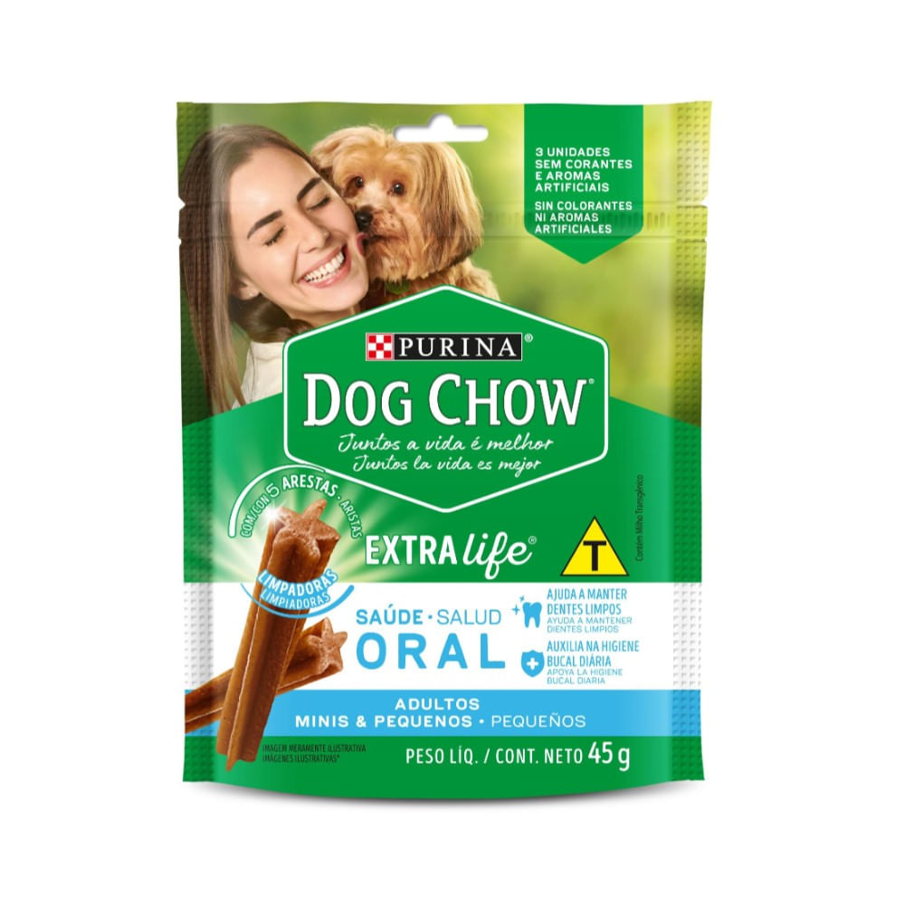 Petisco Dog Chow Extra Life Adultos Minis e Pequenos