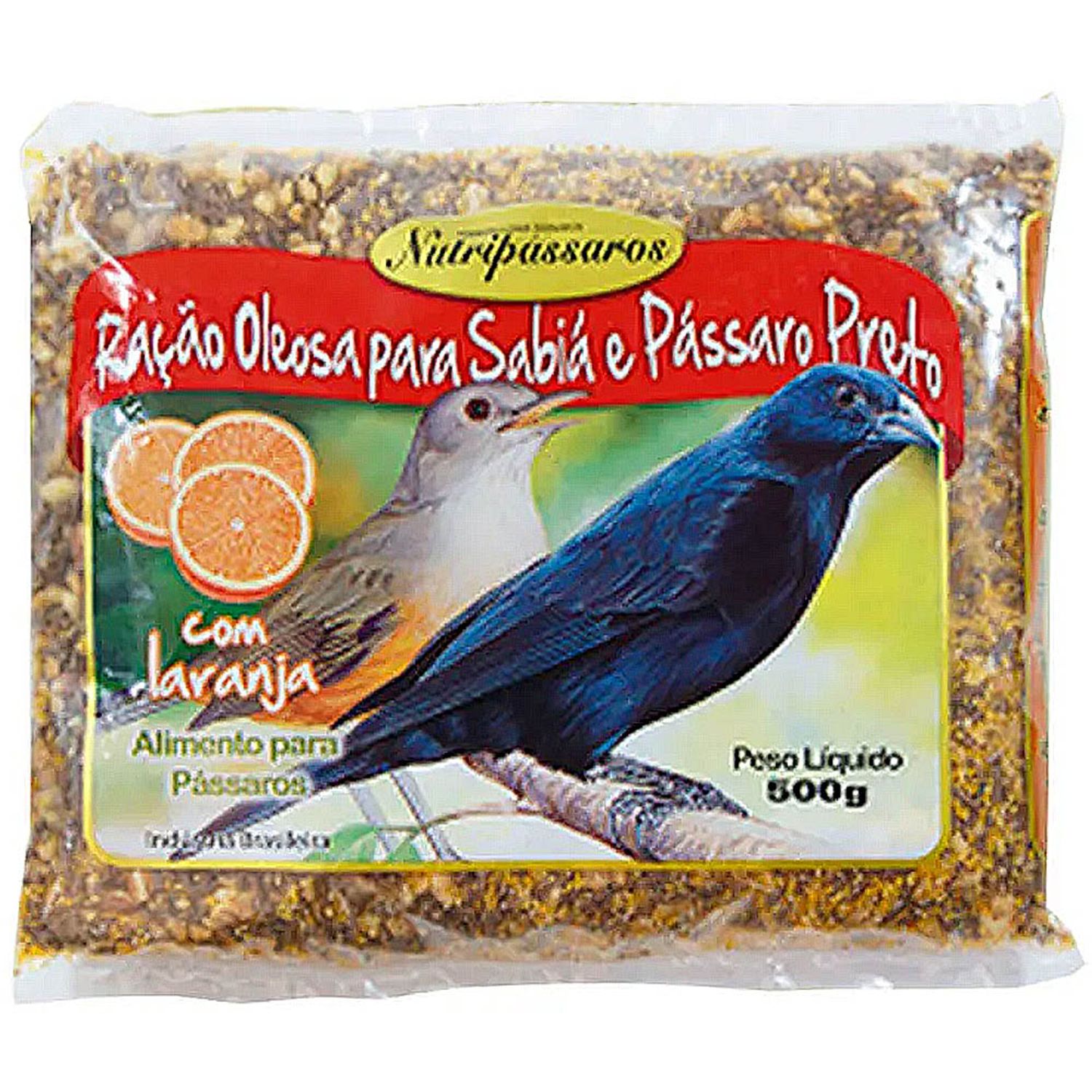 Ração Oleosa para Sabiá e Pássaro Preto Nutripássaros com Laranja 500g