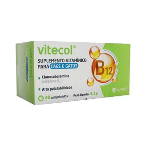 Suplemento Vitamínico para Cães e Gatos Vitecol - 30 comprimidos