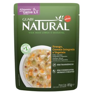 Ração Úmida Guabi Natural Gatos Frango, Cereais Integrais e Vegetais 85g Menor preço em Ração Úmida Guabi Natural Gatos Frango, Cereais Integrais e Vegetais 85g