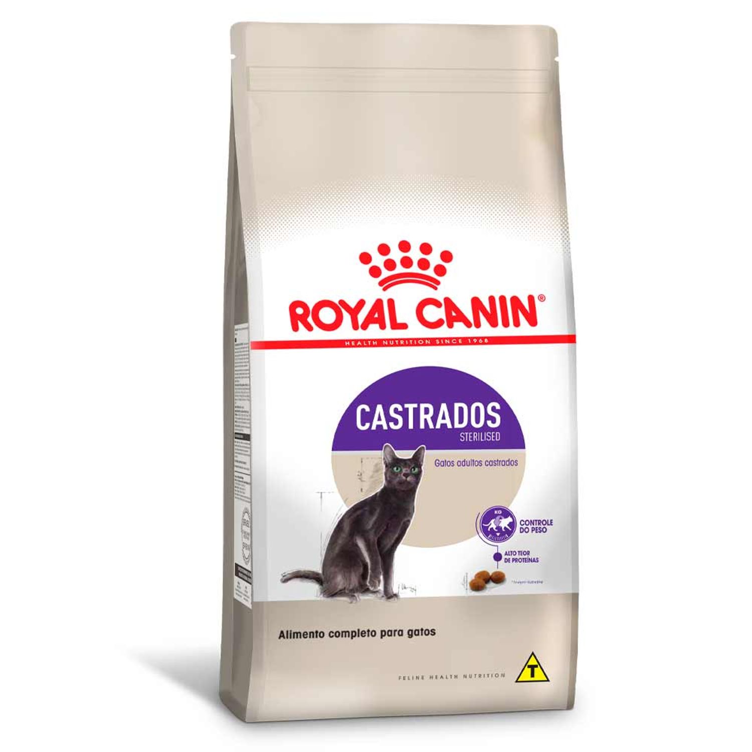 ração royal canin gatos adultos castrados lado