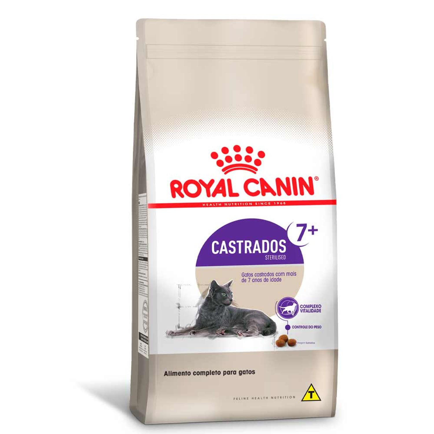 ração royal canin castrados 7+ gatos adultos lado