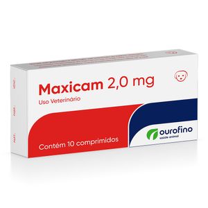 Maxicam Ourofino 2mg Anti-inflamatório para Cães - 10 comprimidos