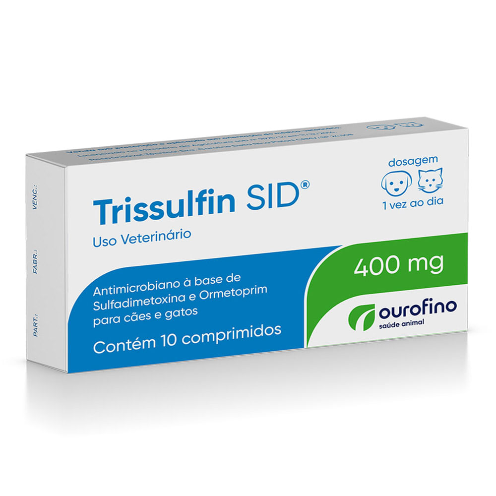 Trissulfin 400mg SID Antimicrobiano para Cães e Gatos