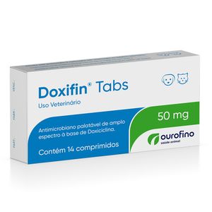 Doxifin Tabs 50mg Antimicrobiano para Cães e Gatos - 14 comprimidos