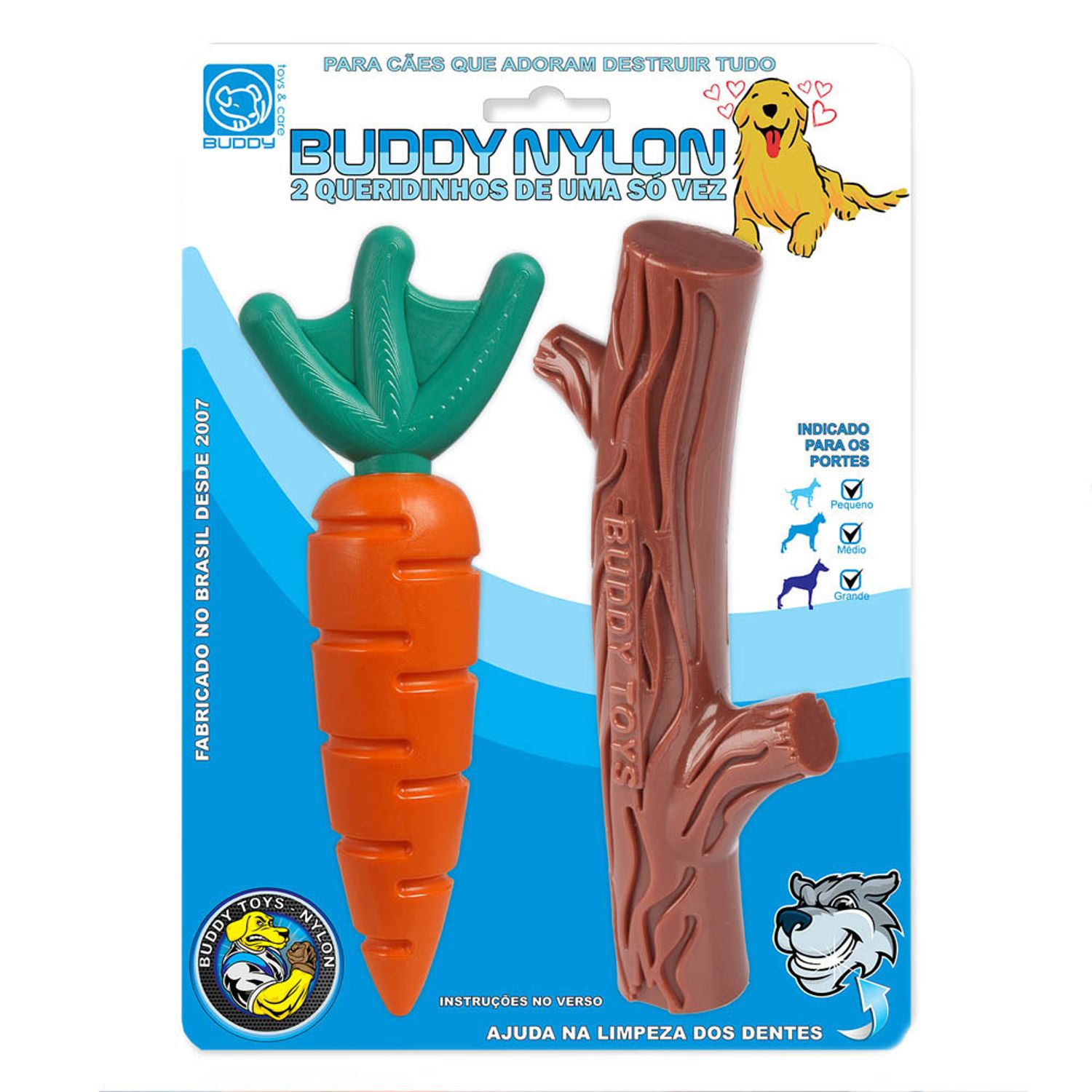 Brinquedo-Mordedor-Nylon-Cenoura-e-Graveto-Buddy-Toys-Embalagem