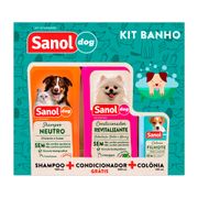 Kit Shampoo, Colônia e Condicionador Sanol Dog