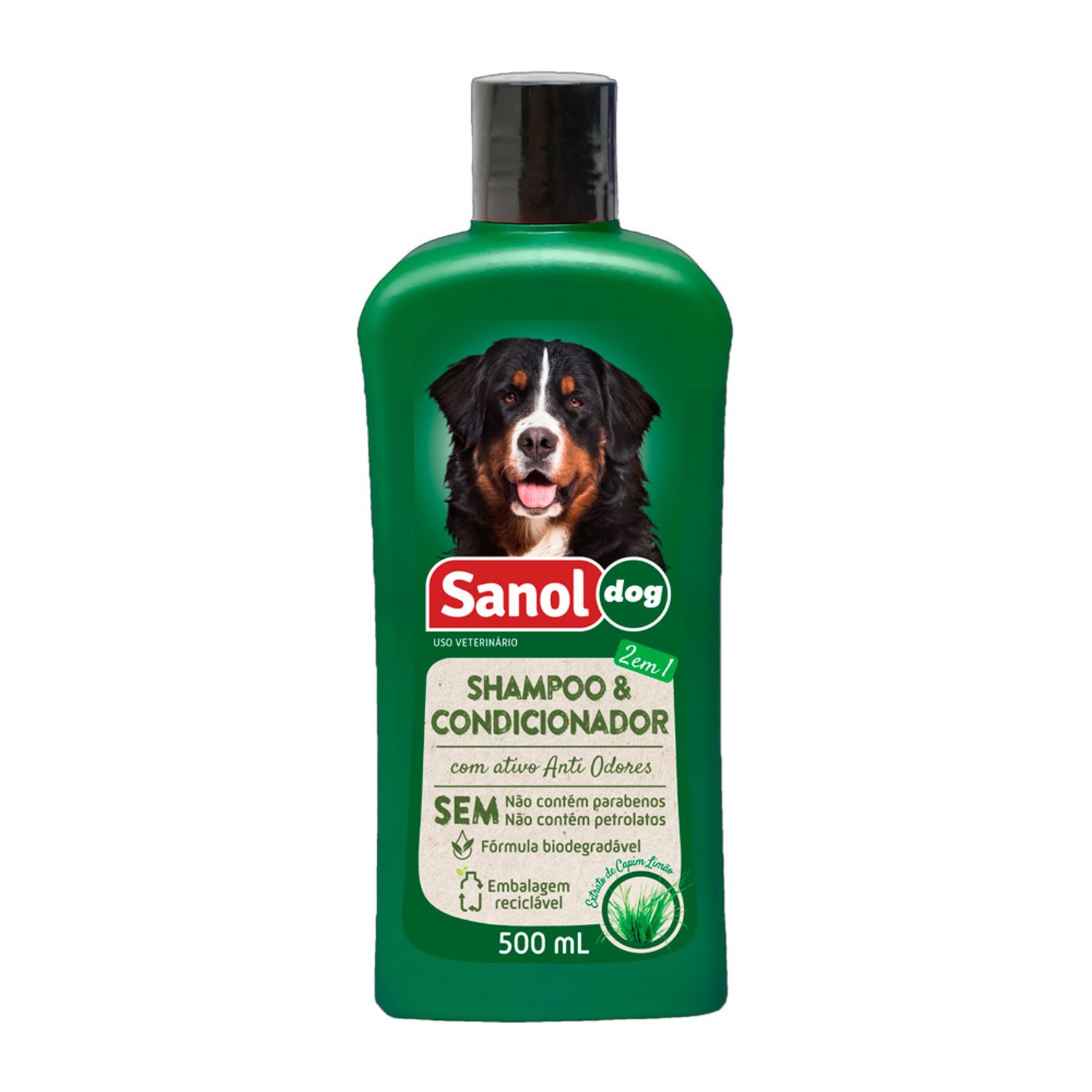 Shampoo e condicionador 2 em 1 para Cães Sanol 500ml