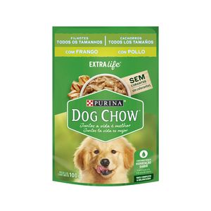 Ração Úmida Dog Chow Cães Filhotes Frango - 100 g