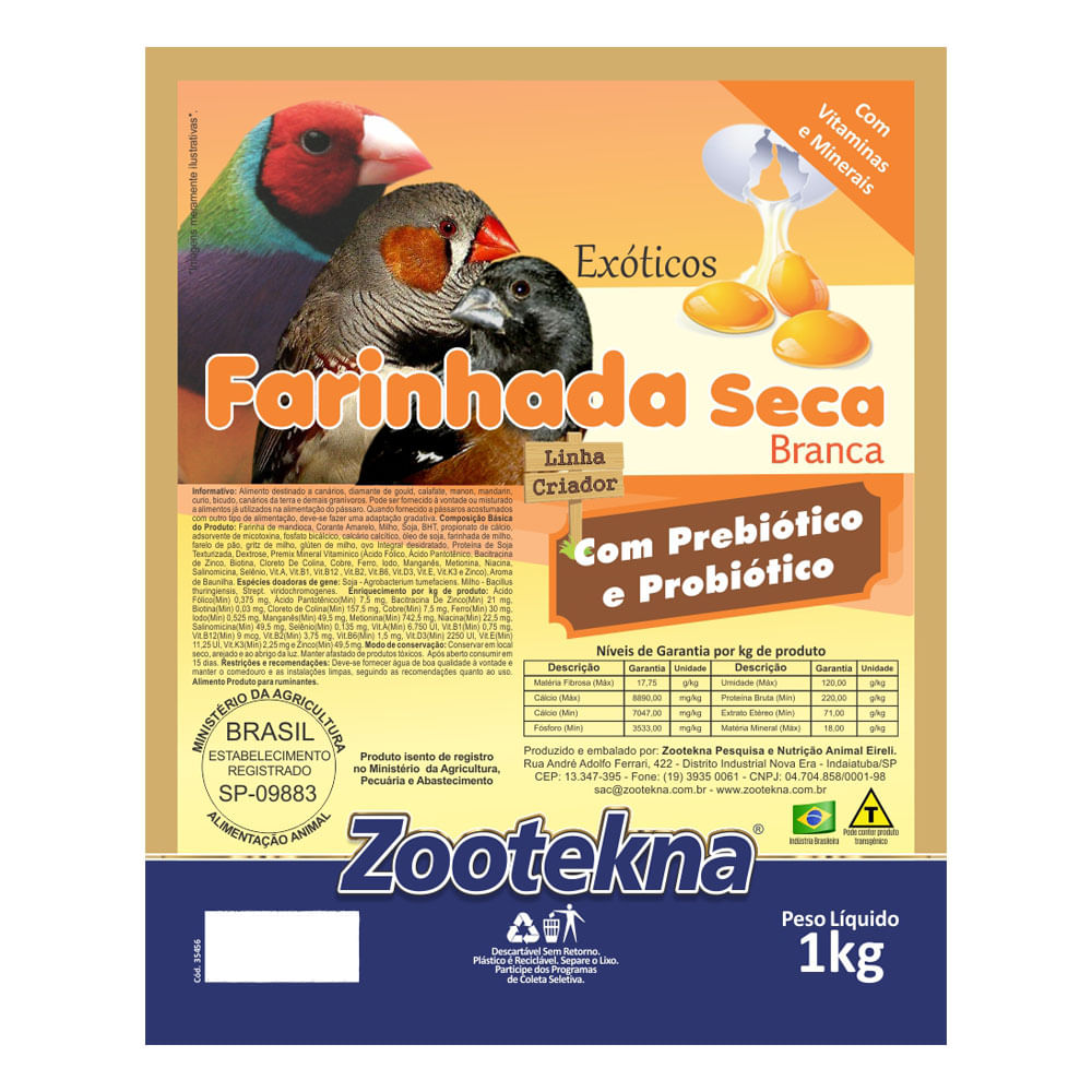 Farinhada Seca Premium Branca FSO-50 Zootekna