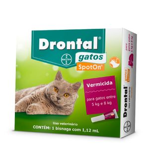 Vermífugo para Gatos Drontal Spot On 5kg a 8kg Bayer Menor preço em Vermífugo para Gatos Drontal Spot On 5kg a 8kg Bayer