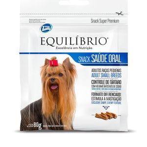 Petisco Equilíbrio Snack Saúde Oral Cães Adultos Raças Pequenas - 80 g