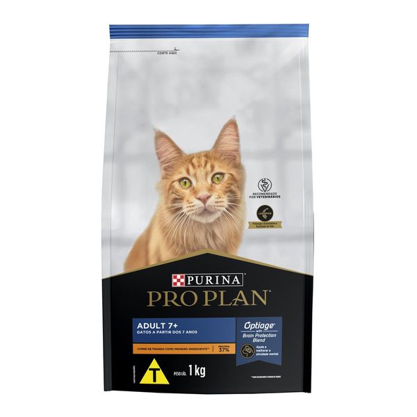 Ração Pro Plan Gatos Adultos 7+ Frango 1kg