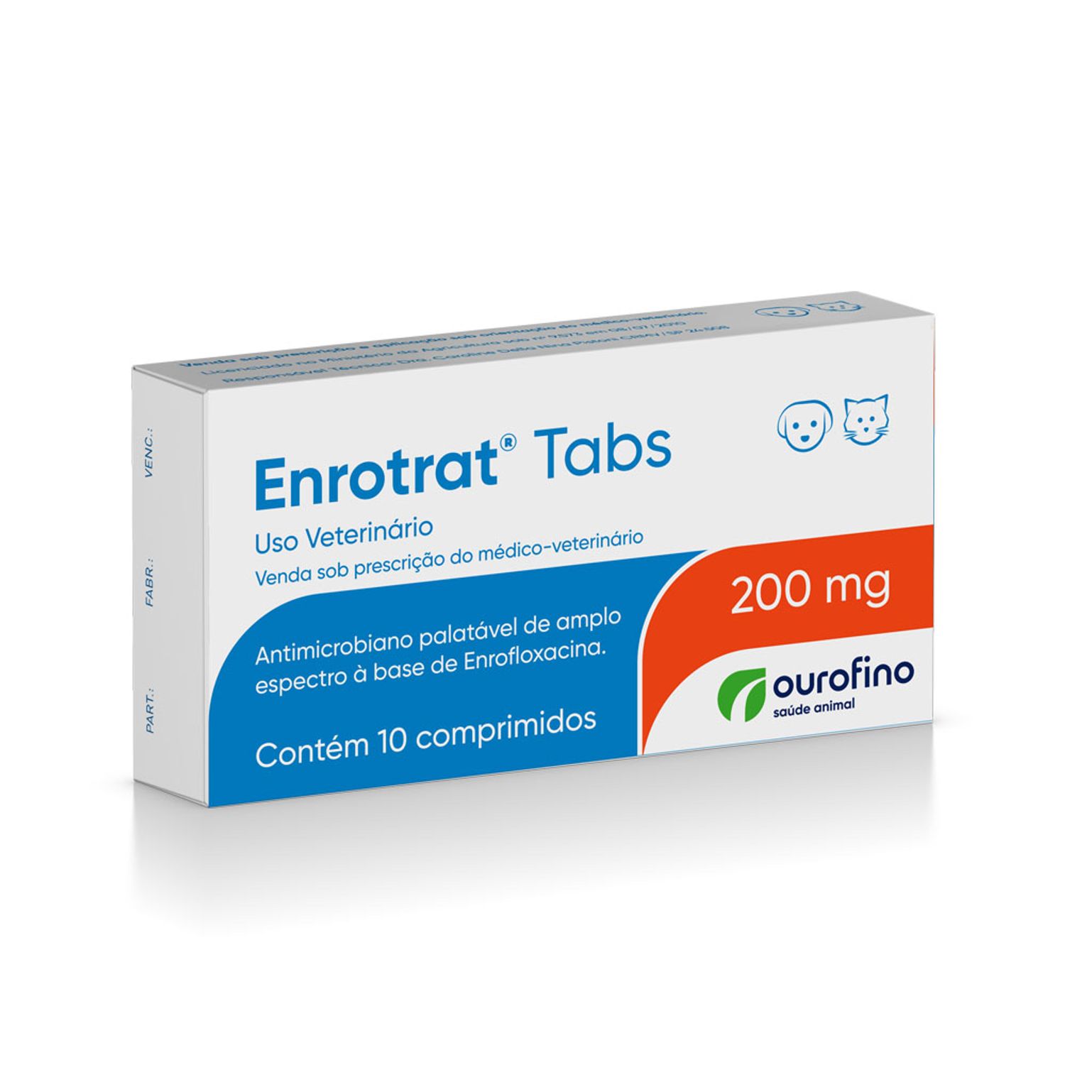 Enrotrat Tabs 200mg com 10 comprimidos