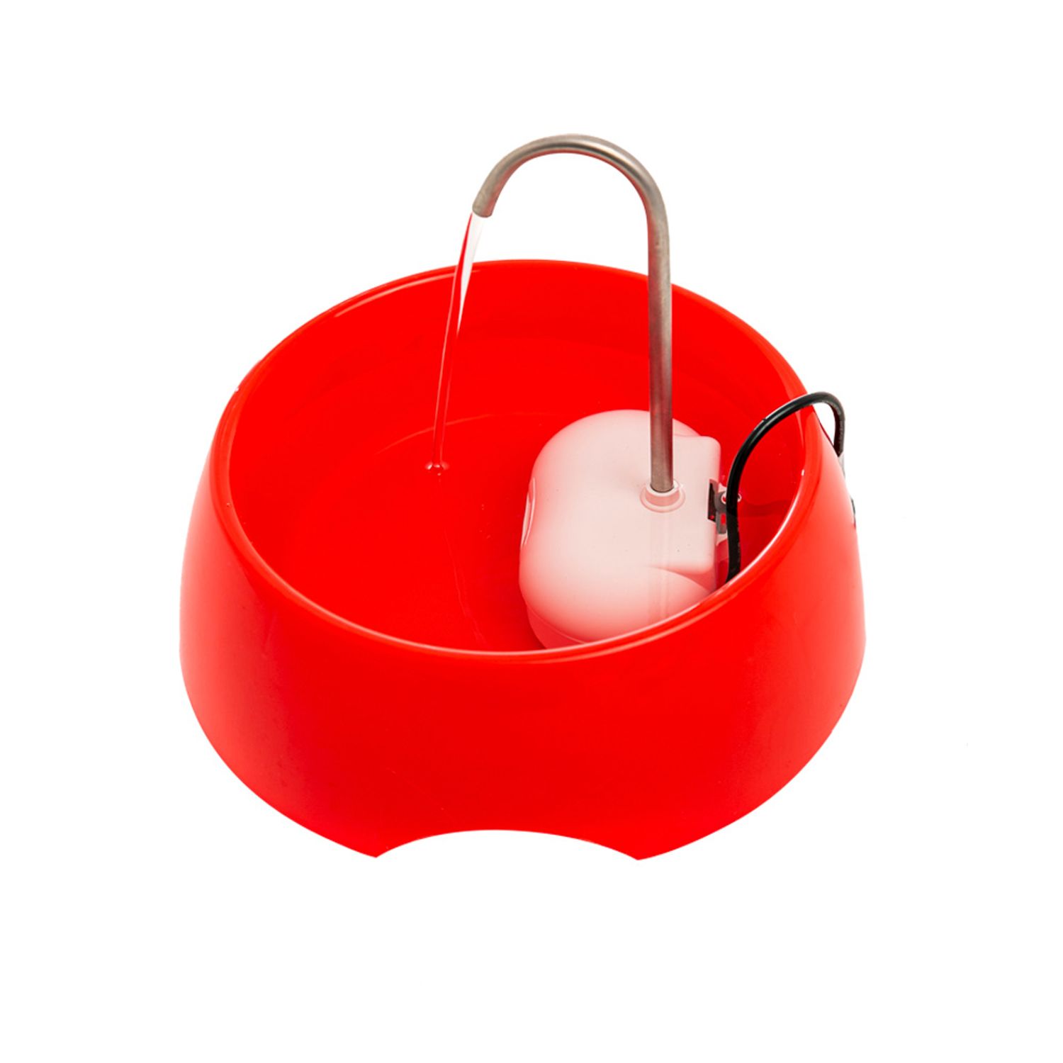 fonte bebedouro aqua mini amicus bivolt vermelho ângulo de cima