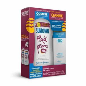 Kit Protetor Solar Sundown FPS70 200ml + Protetor Solar Facial Neutrogena FPS60 50ml Menor preço em Kit Protetor Solar Sundown FPS70 200ml + Protetor Solar Facial Neutrogena FPS60 50ml