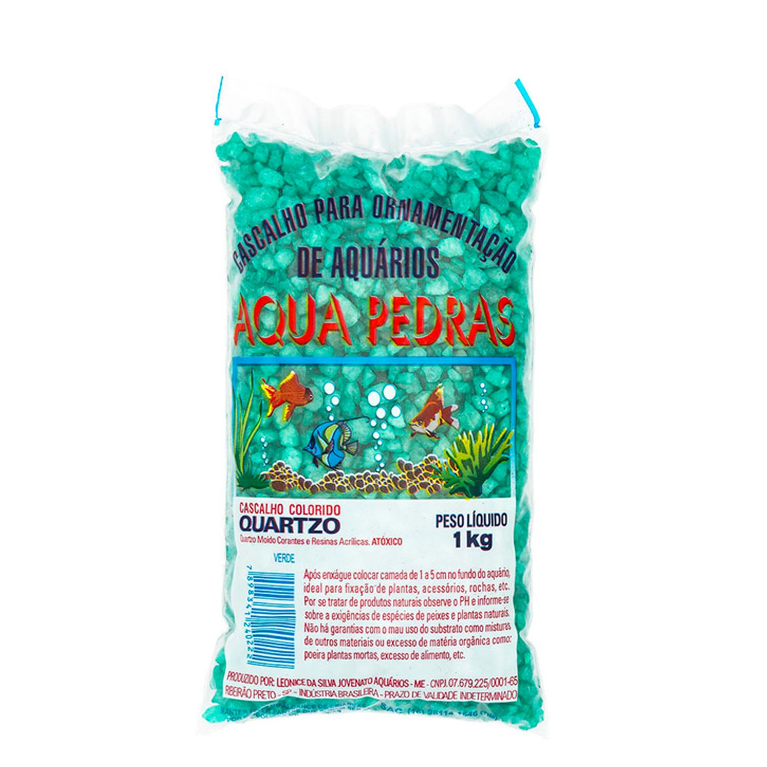 Cascalho para Aquário Quartzo Nº 2 Aqua Pedras Verde Escuro 1 kg