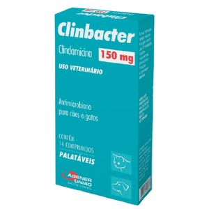 Clinbacter 150mg Antimicrobiano para Cães e Gatos - 14 comprimidos