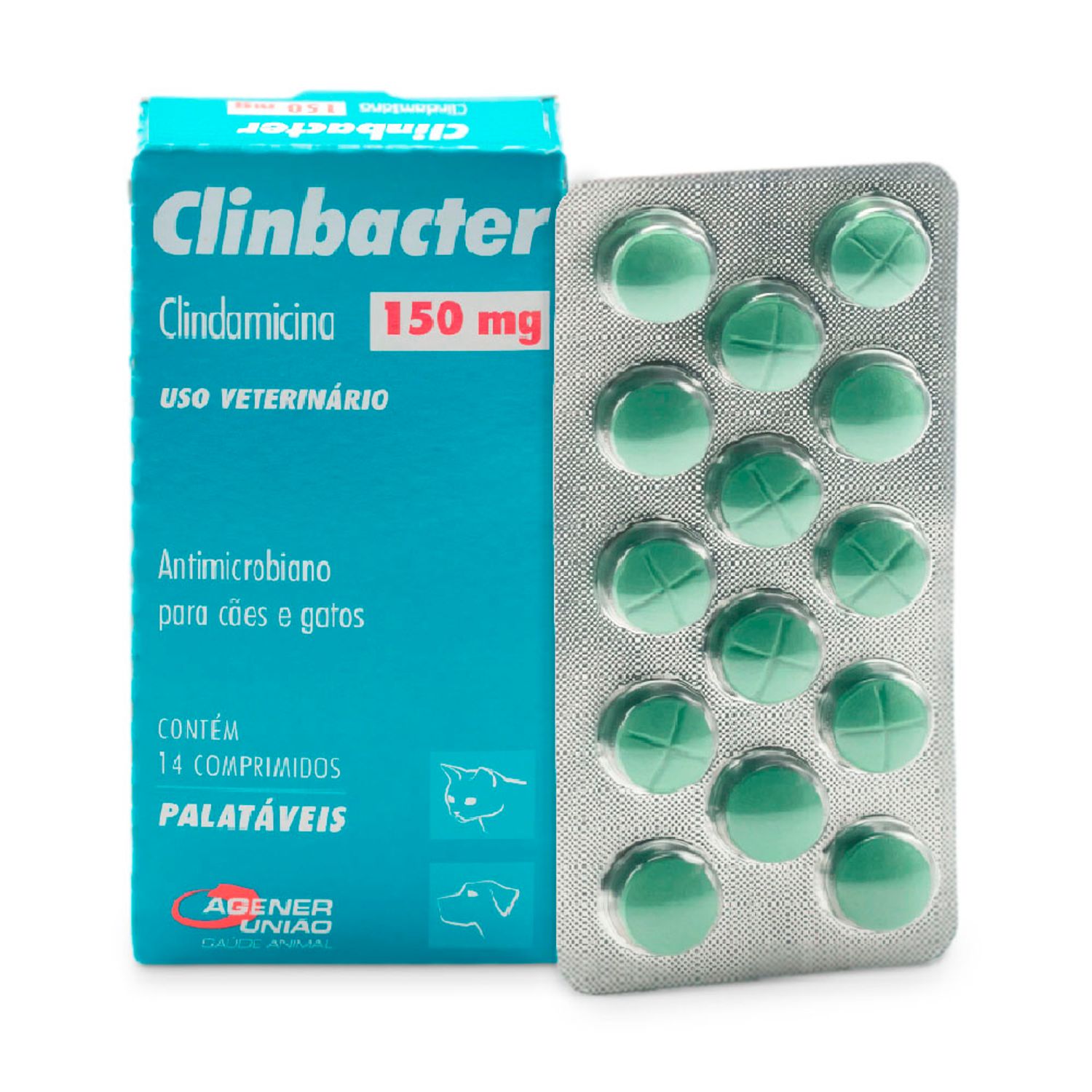 Clinbacter-para-Caes-e-Gatos-Agener-150mg-Blister