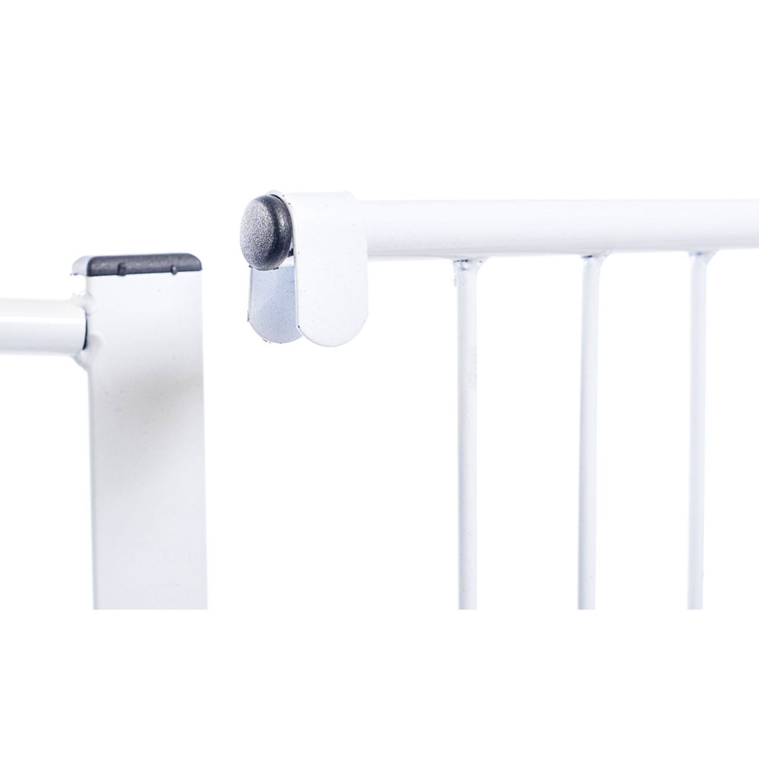 Portão Clássico Grade Porta NF Pet Branco Detalhe do encaixe