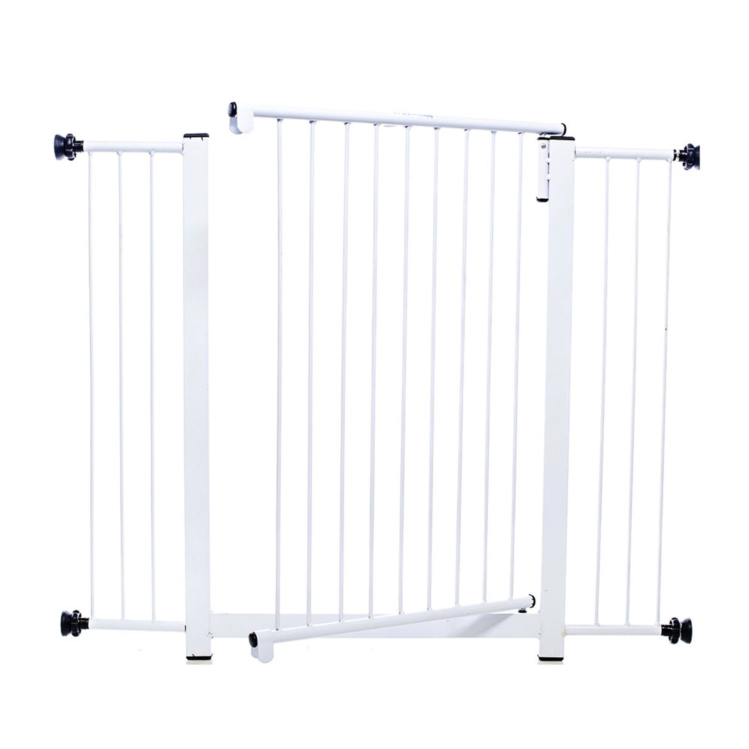 Portão Clássico Maxi Plus Grade Porta NF Pet Branco Aberto