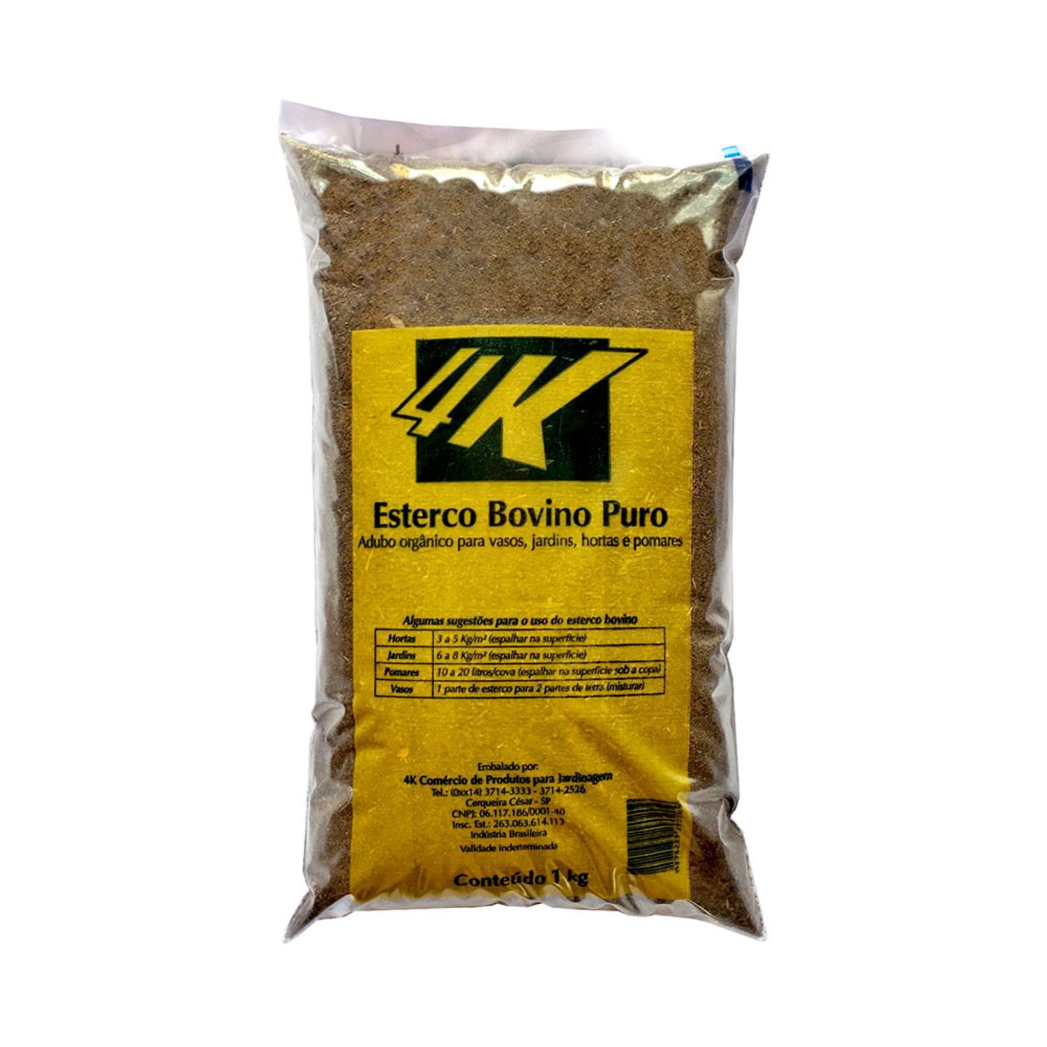 Adubo Esterco Bovino Quatro K 1 kg