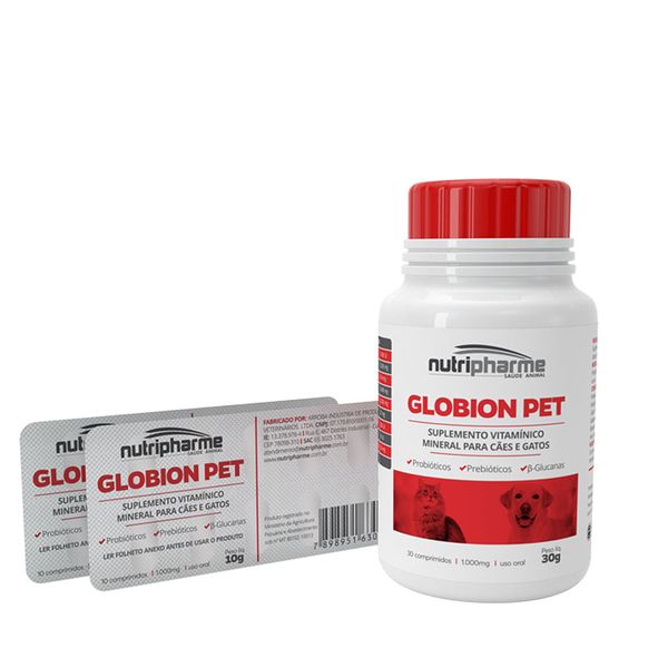 Globion Pet 1000mg para Cães e Gatos 30 Comprimidos