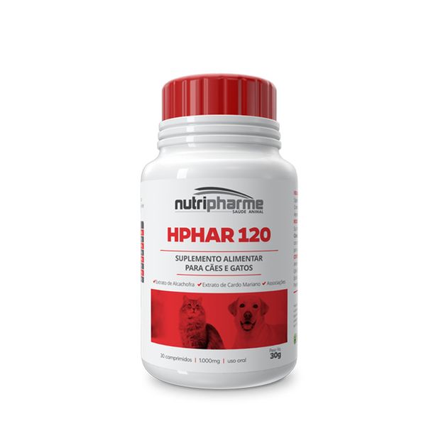 Hphar 120 Suplemento para Cães e Gatos 30 Comprimidos