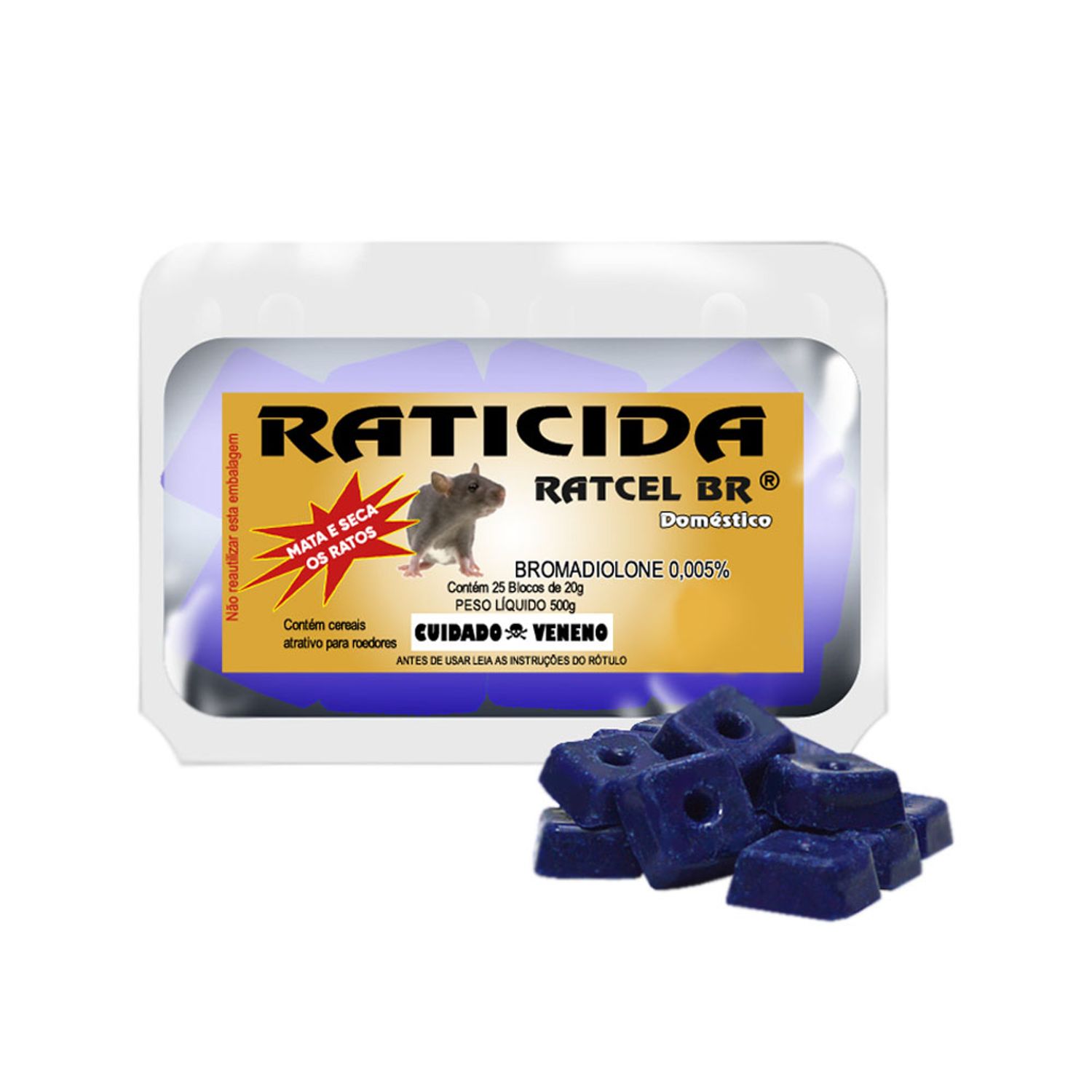 Raticida Ratcel em Bloco Tecnocell embalagem