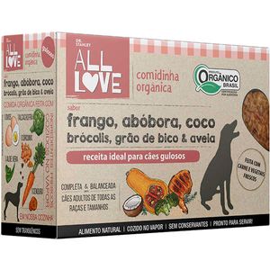 All Love - Comidinha Orgânica Cães Gulosos | Frango, Abóbora, Coco, Brócolis, Grão de Bico & Aveia - 1 kg