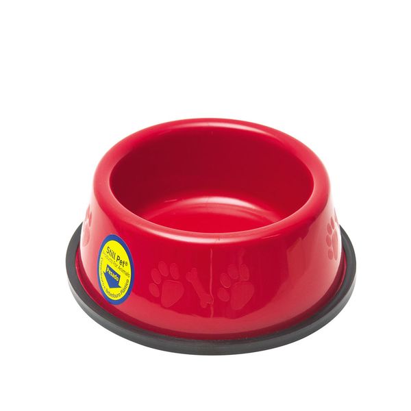 Comedouro e Bebedouro Pesado para Filhotes Tudo Pet Vermelho 300 ml