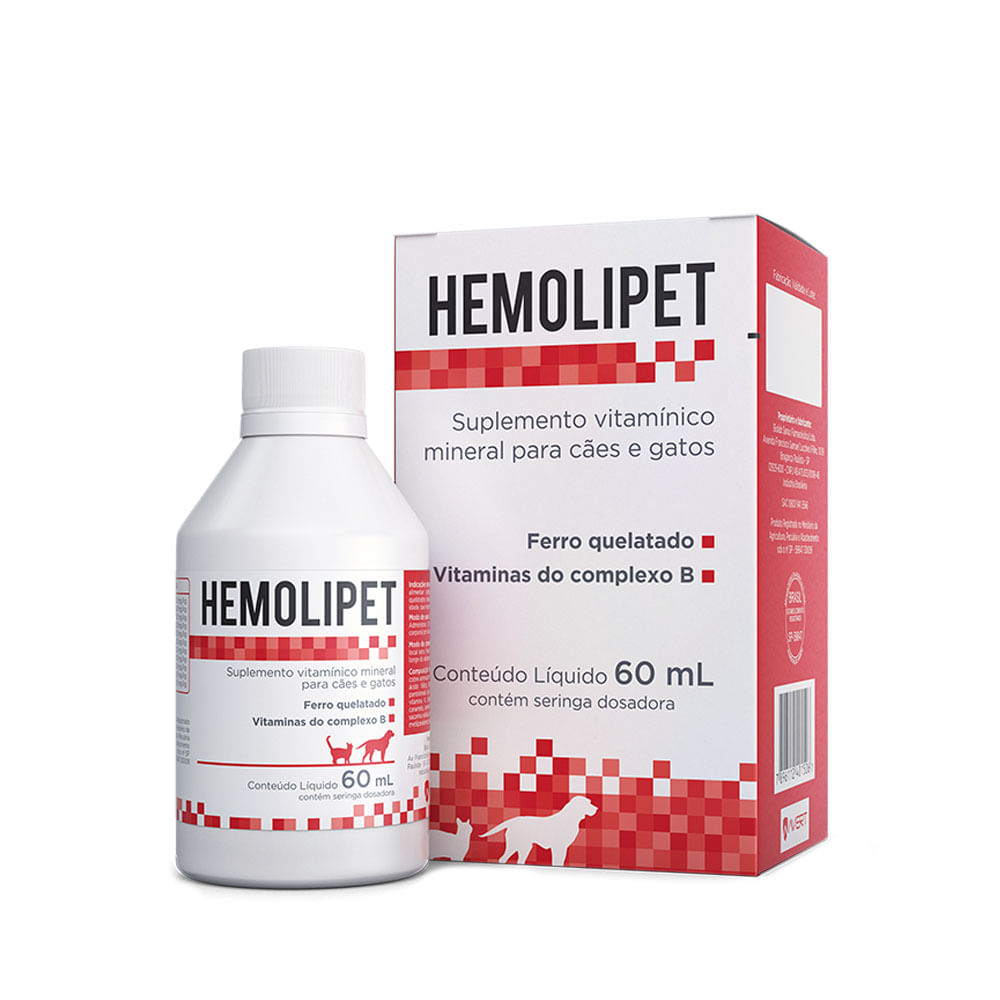 Suplemento Vitamínico Mineral para Cães e Gatos Hemolipet